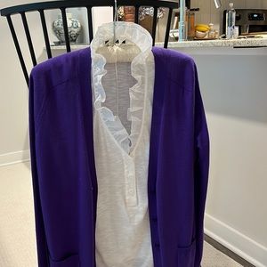 ME + EM White Ruffled Top